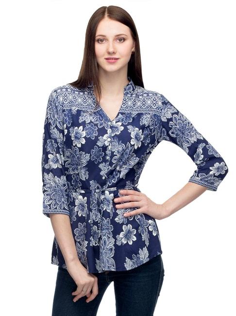 One Femme Blue Printed Tunic