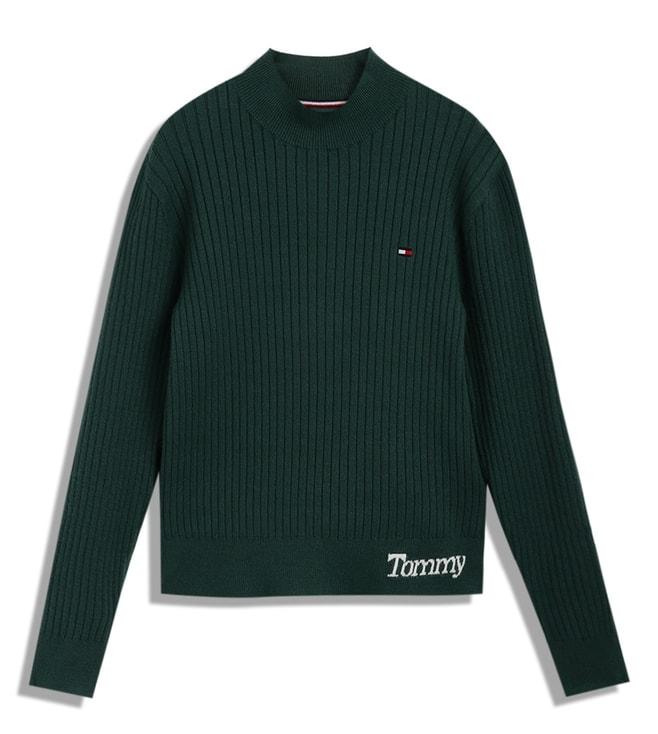 Tommy Hilfiger Kids Prep Green Striped Regular Fit Sweater