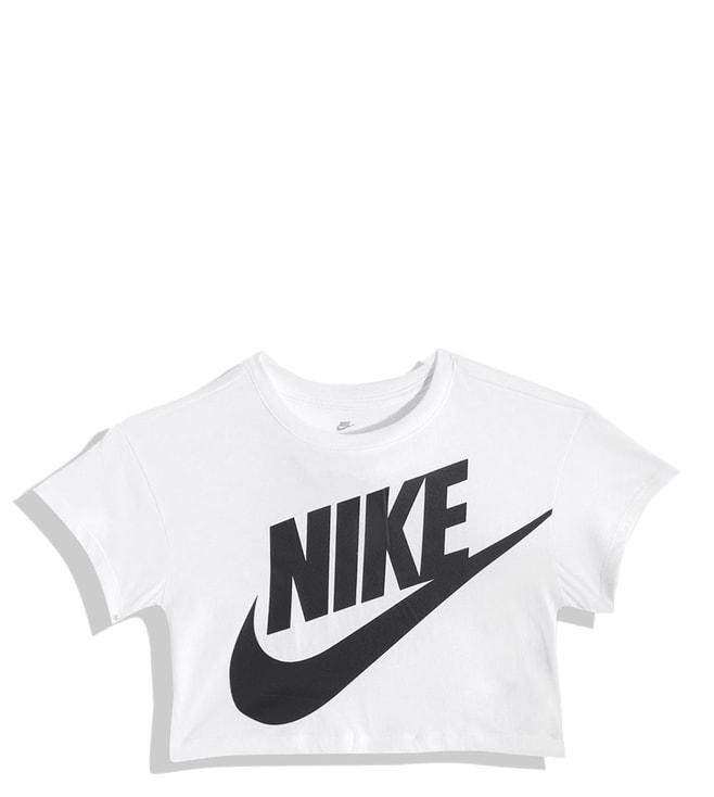 Nike Kids White Logo Relaxed Fit T-Shirt
