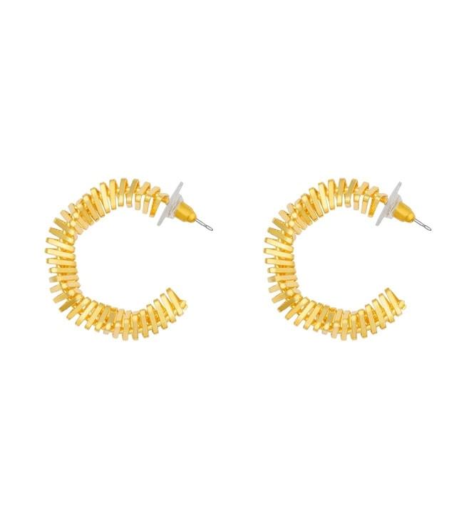Mnsh Spiral Line Gold Hoops Earrings