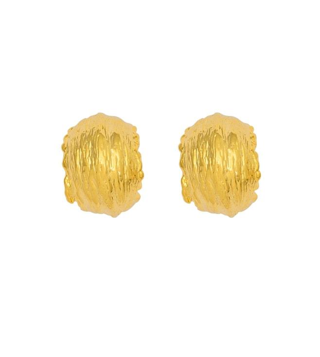 Mnsh Small Wave Gold Hoops Earrings