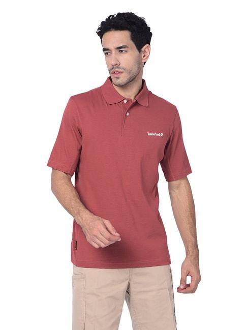 timberland-brick-red-regular-fit-logo-print-polo-t-shirt