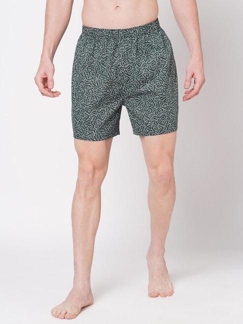 Fitz Olive Printed Cotton Boxers