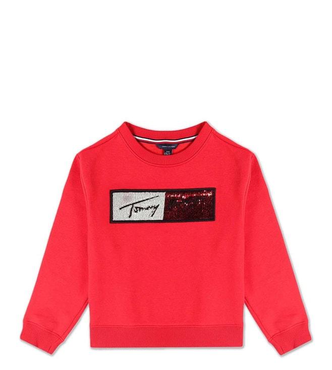 tommy-hilfiger-kids-red-embellished-regular-fit-sweatshirt