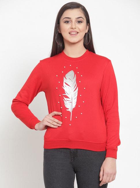 kassually-red-fleece-embellished-sweatshirt