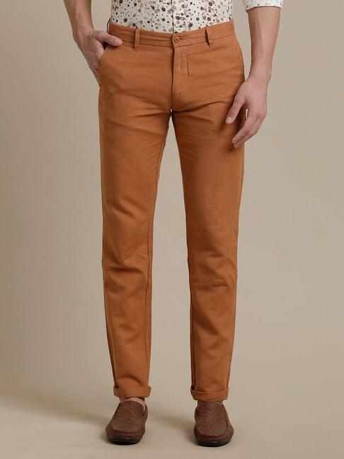 linen-club-copper-brown-regular-fit-linen-flat-front-trousers