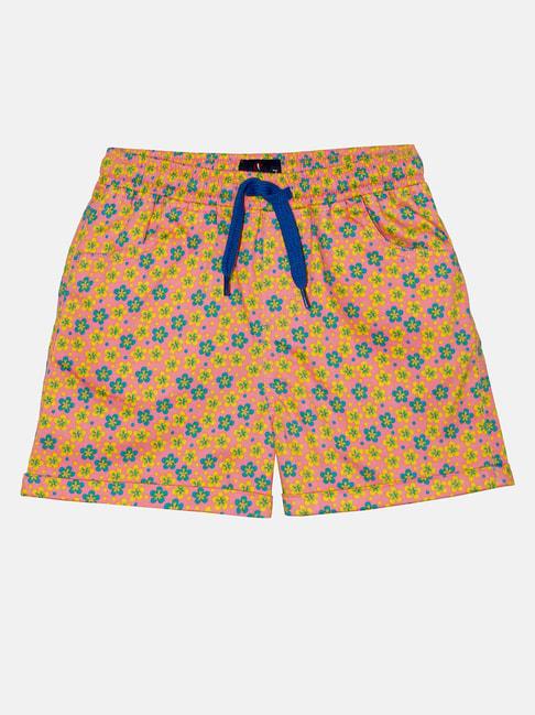 kiddopanti-kids-pink-floral-print-shorts