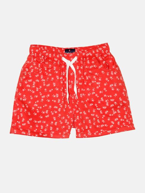 Kiddopanti Kids Red Floral Print Shorts