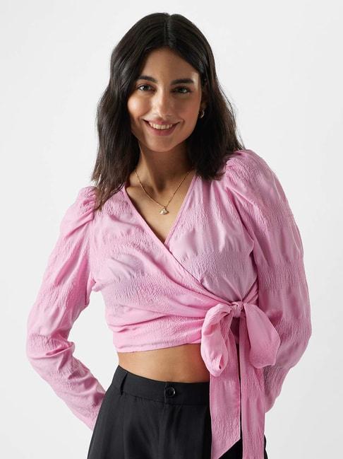 The Souled Store Pink Regular Fit Crop Top