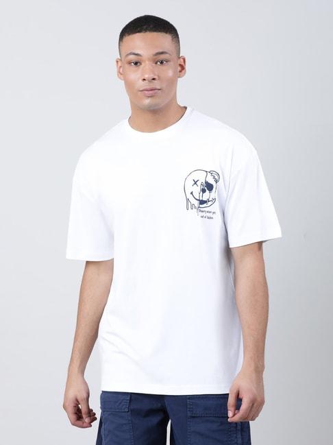 bene-kleed-white-loose-fit-printed-cotton-crew-t-shirt