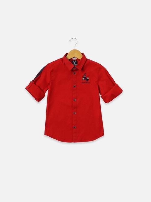 Allen Solly Junior Red Solid Full Sleeves Shirt