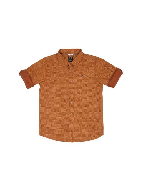Allen Solly Junior Orange Printed Full Sleeves Shirt