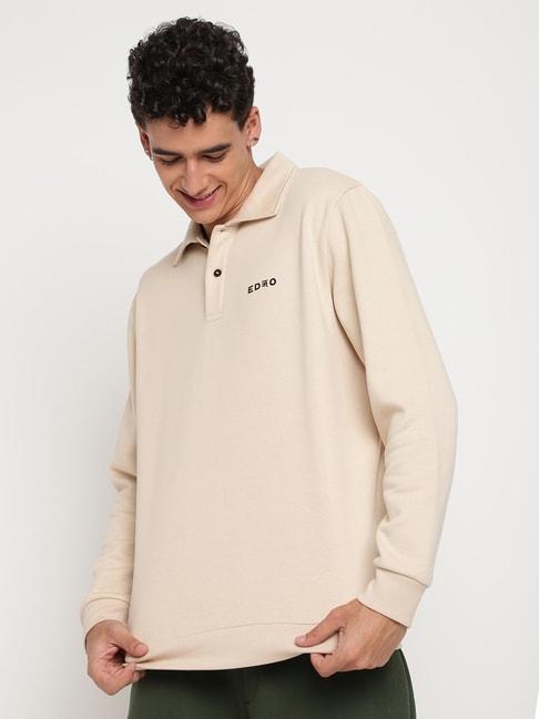 EDRIO Light Brown Relaxed Fit Polo T-Shirt
