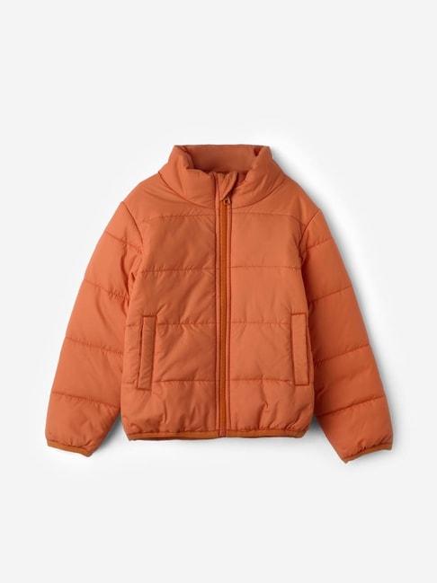 The Souled Store Kids Orange Cotton Regular Fit Full Sleeves Jacket