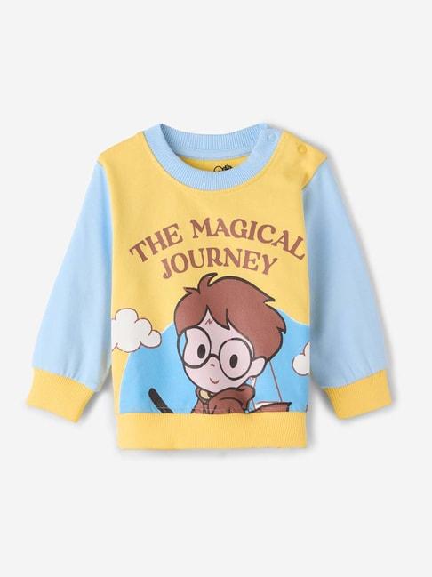 The Souled Store Kids Yellow & Blue Cotton Printed Full Sleeves Harry Potter Sweatshirt