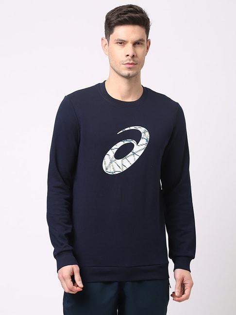 asics-navy-regular-fit-logo-print-sweatshirt