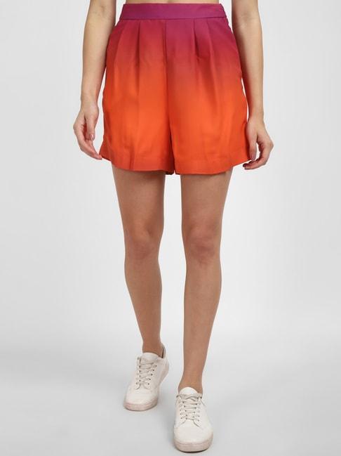 allen-solly-orange-tie-&-dye-shorts