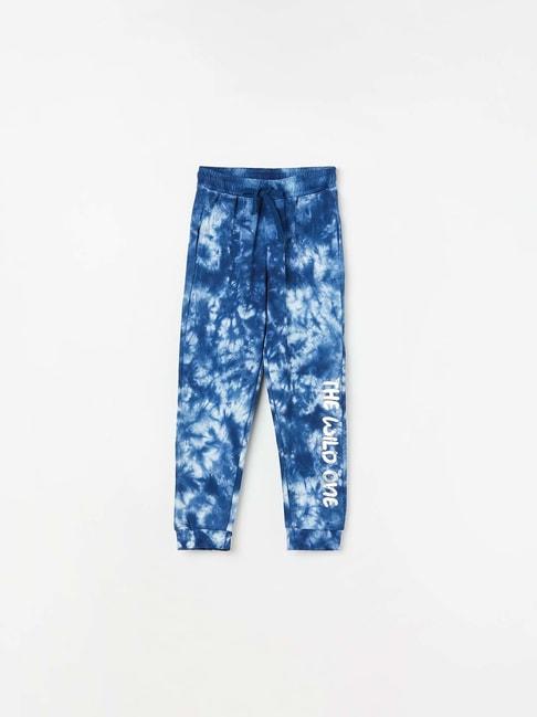 Fame Forever by Lifestyle Kids Navy Cotton Printed Joggers