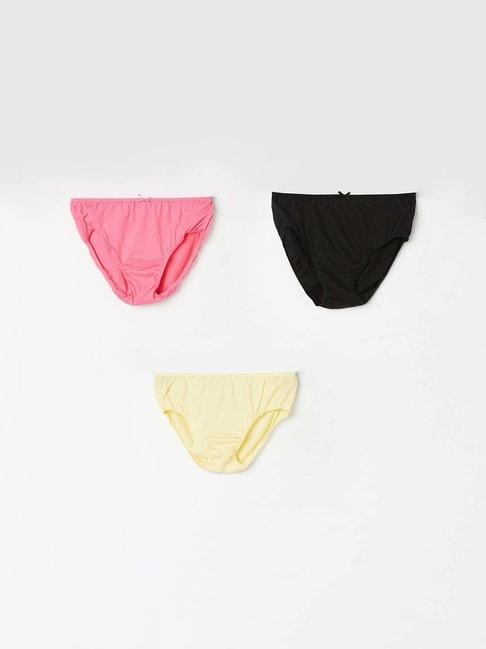 Fame Forever by Lifestyle Kids Multicolor Cotton Regular Fit Panties (Pack of 3) - Assorted