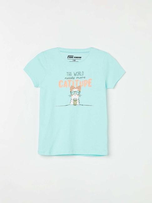 fame-forever-by-lifestyle-kids-blue-cotton-printed-tee