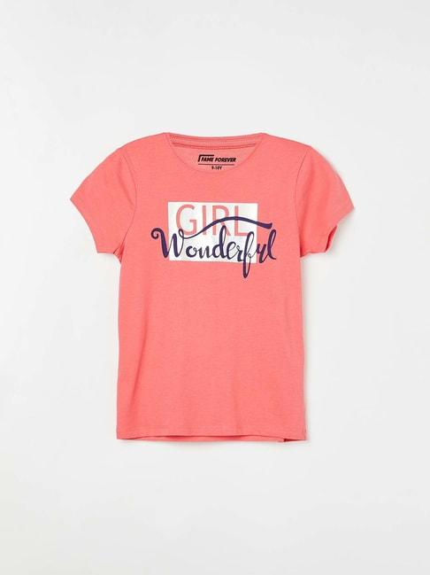 Fame Forever by Lifestyle Kids Coral Cotton Printed Tee