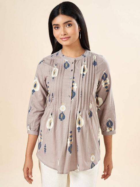 akkriti-by-pantaloons-grey-cotton-printed-tunic