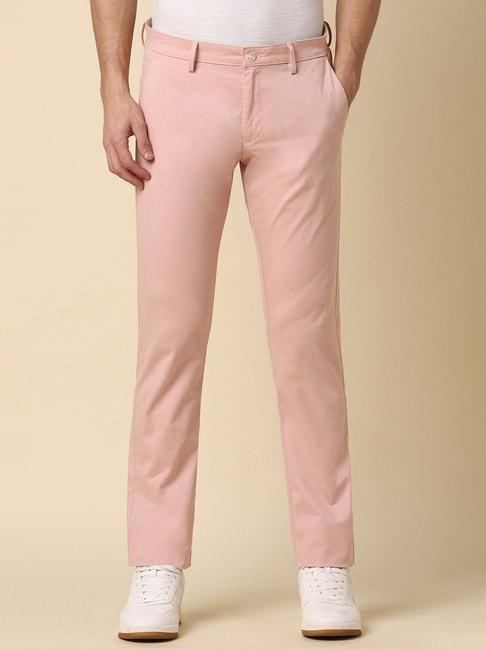 men-pink-slim-fit-solid-casual-trousers
