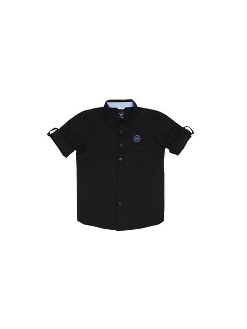 Allen Solly Junior Black Solid Full Sleeves Shirt