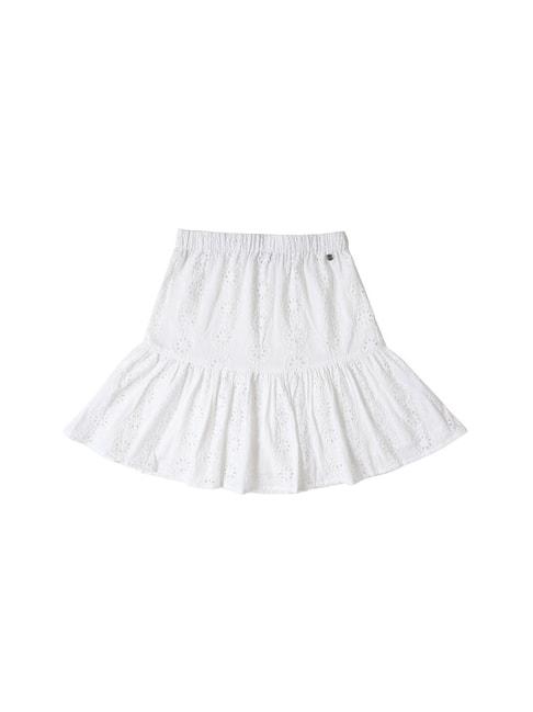 Allen Solly Junior White Self Design Skirt