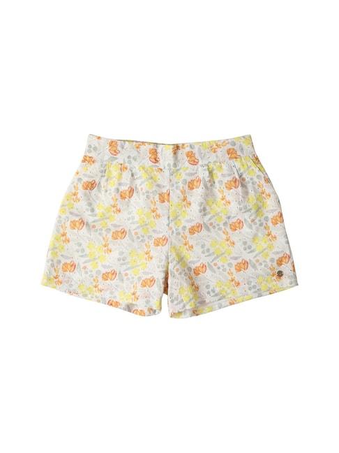 allen-solly-junior-white-floral-print-shorts