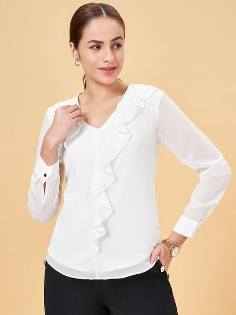 Annabelle by Pantaloons White Regular Fit Top