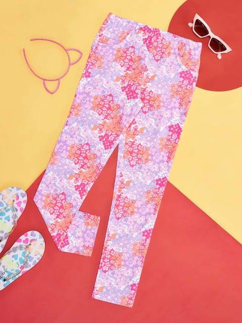 pantaloons-junior-soft-pink-floral-print-jeggings