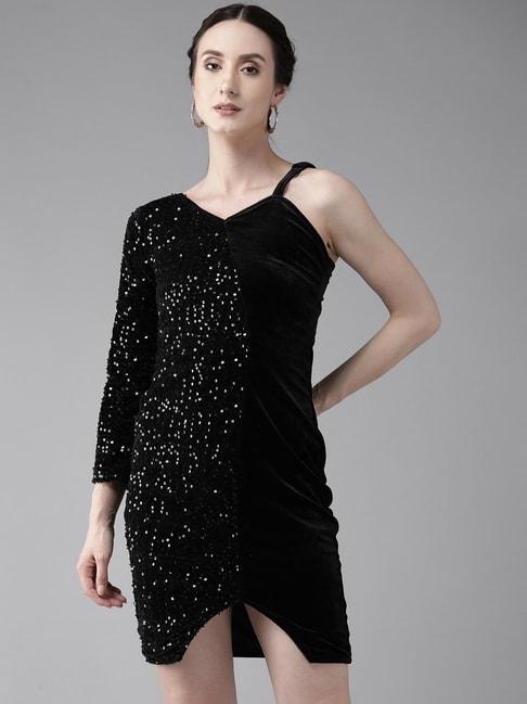 Aarika Black Embellished Bodycon Dress