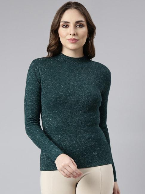showoff-teal-textured-top
