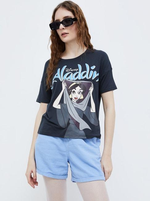 Ginger by Lifestyle Blue Printed T-Shirt