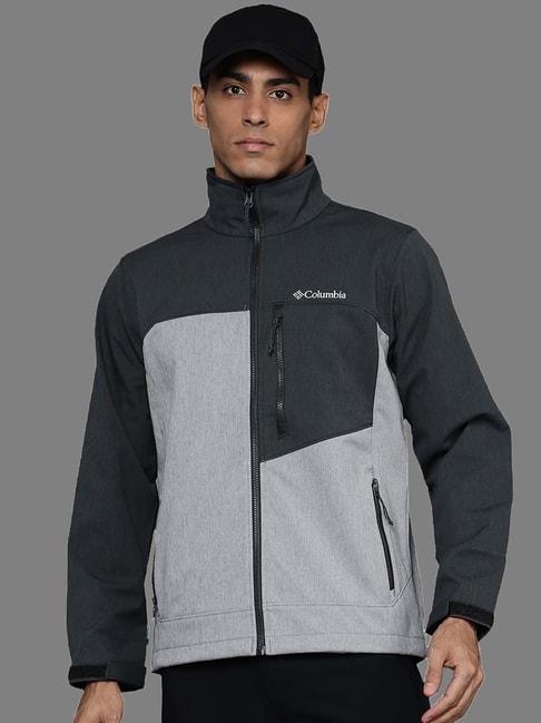 columbia-grey-&-black-regular-fit-cruiser-valley-softshell-jacket