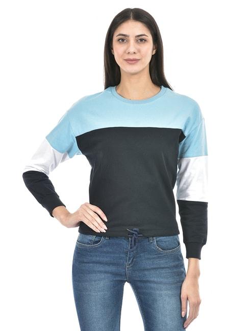 numero-uno-multicolor-cotton-color-block-sweatshirt