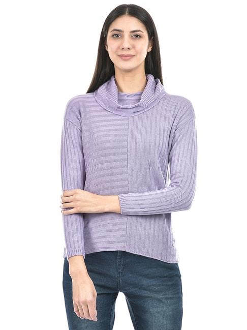 NUMERO UNO Lavender Self Design Sweater