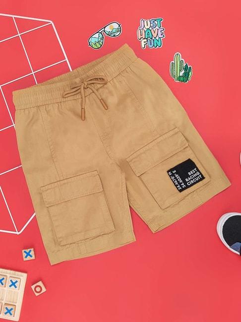 pantaloons-junior-khaki-cotton-regular-fit-shorts