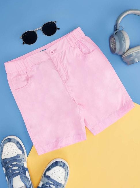 YU by Pantaloons Kids Pink Cotton Regular Fit Shorts