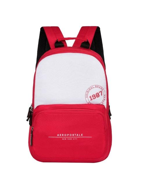 aeropostale-wilton-red-&-white-polyester-color-block-laptop-backpack