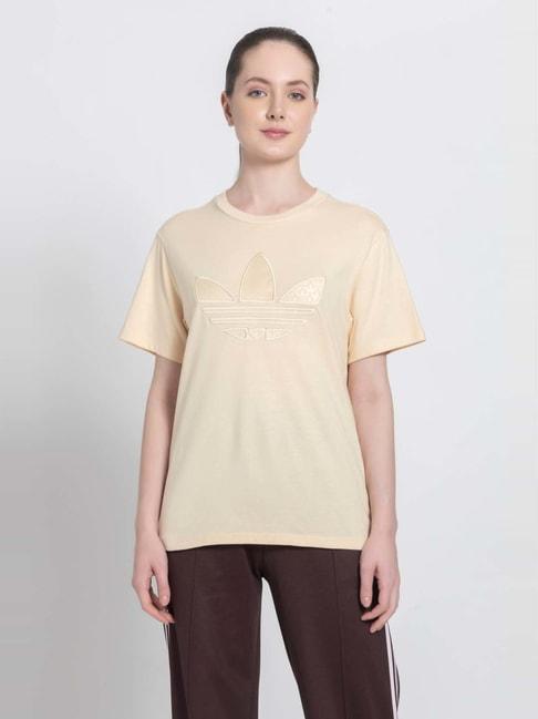 adidas-originals-beige-cotton-sports-t-shirt