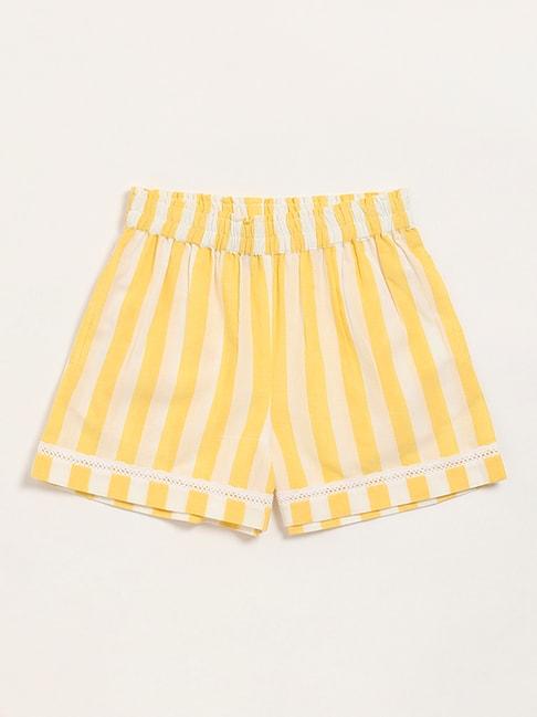 Utsa Kids by Westside Yellow Striped Shorts