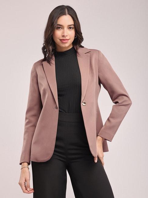 Fablestreet Brown Relaxed Fit Blazer