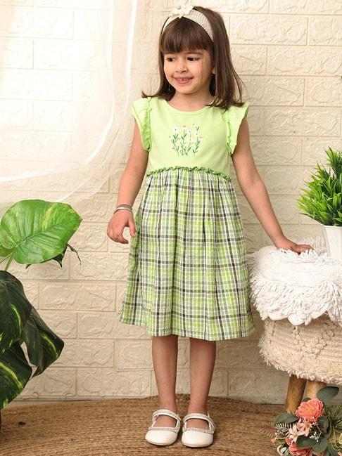 Beebay Kids Green Floral Print Dress