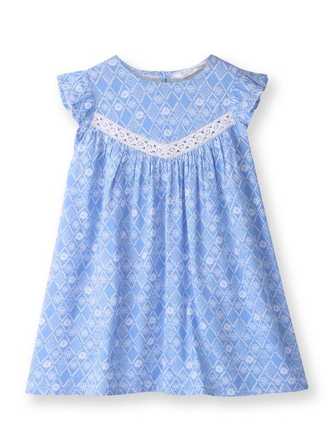 Beebay Kids Blue Floral Print Dress