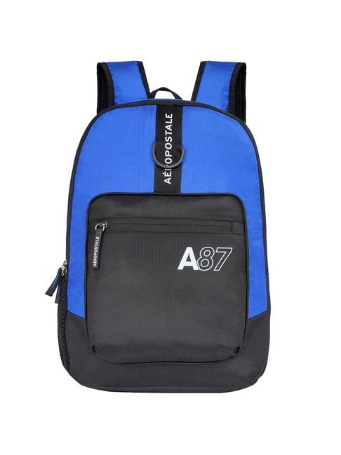 aeropostale-cooper-electric-blue-&-black-polyester-color-block-backpack---16-ltrs