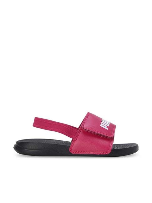 puma-kids-popcat-20-pink-&-black-back-strap-sandals