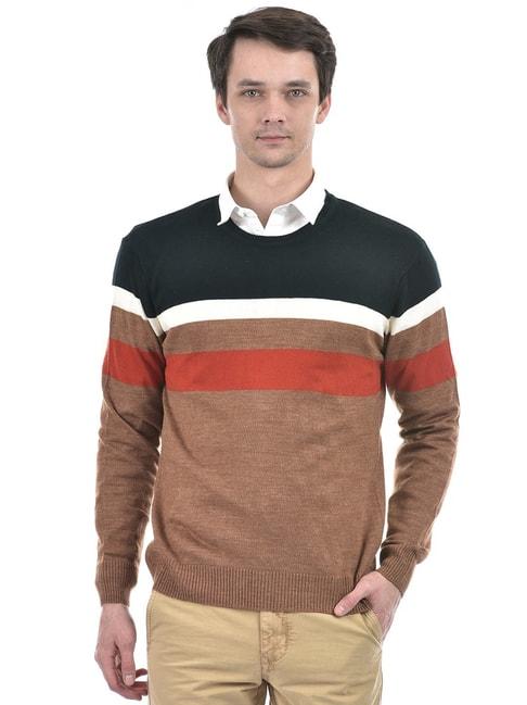 Numero Uno Navy Regular Fit Colour Block Sweater
