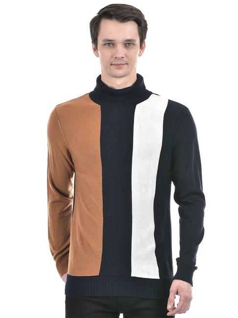 numero-uno-navy-regular-fit-colour-block-sweater